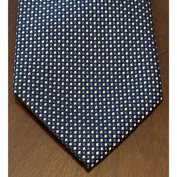 Mario Lorenzi Blue Black 100% Polyester Hand Made Men’s Neck Tie Made In China - Picture 1 of 9